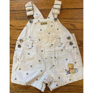 Vintage Disney Pooh Bee Shorts Overalls Jumper Infant Boys 6/9M